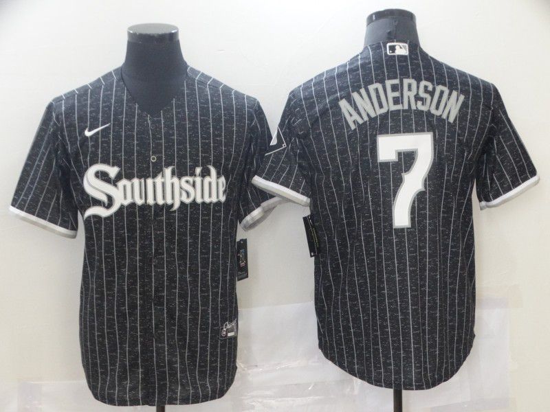Men Chicago White Sox #7 Anderson Black City Edition Nike Game 2021 MLB Jersey->chicago white sox->MLB Jersey